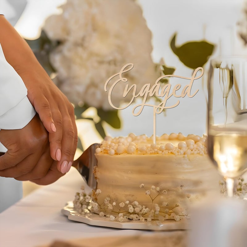 قطعة علوية لكعكة الخطوبة من بارتي تو بي إنجيدج، مصنوعة من الخشب - Image 3